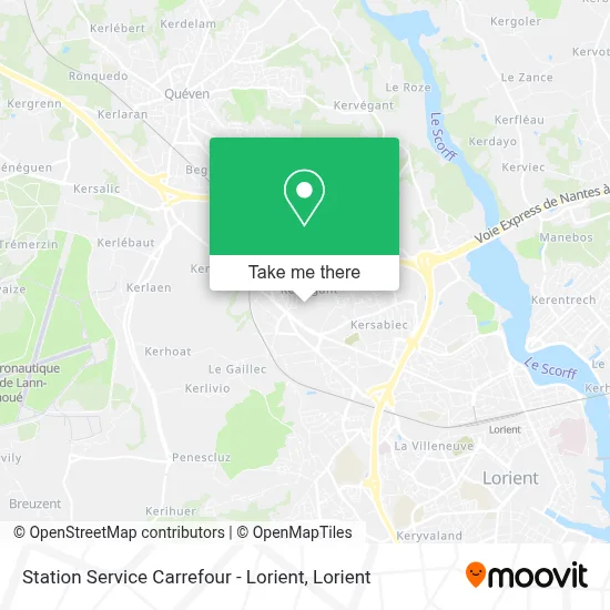 Station Service Carrefour - Lorient map