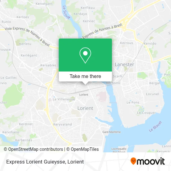 Express Lorient Guieysse map