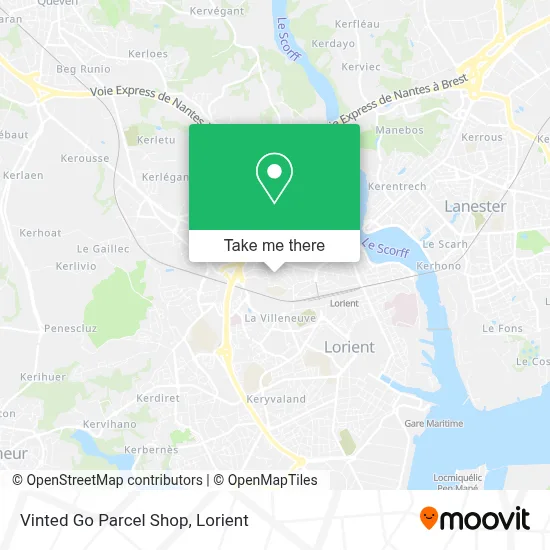 Vinted Go Parcel Shop map