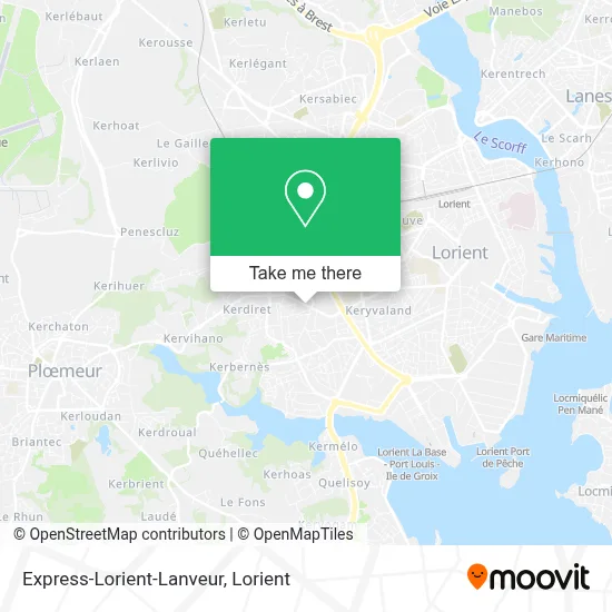 Express-Lorient-Lanveur map