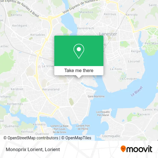Mapa Monoprix Lorient