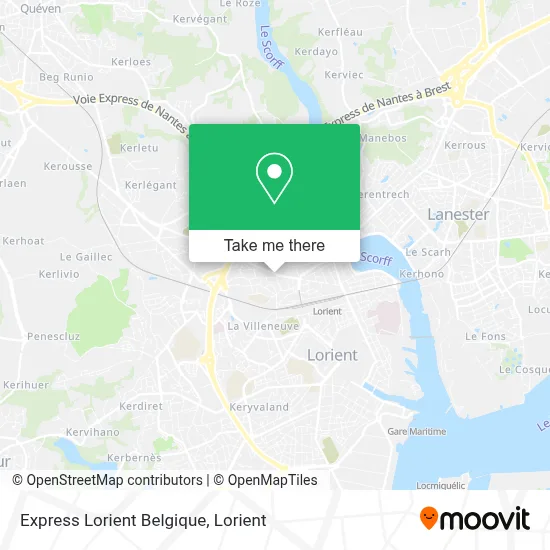 Express Lorient Belgique map
