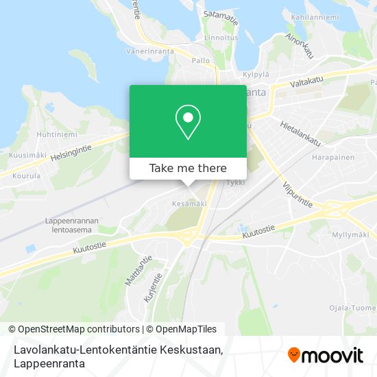 Lavolankatu-Lentokentäntie Keskustaan map