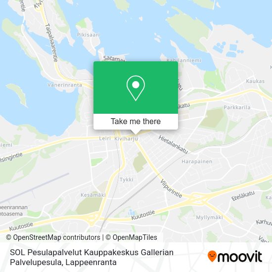 SOL Pesulapalvelut Kauppakeskus Gallerian Palvelupesula map