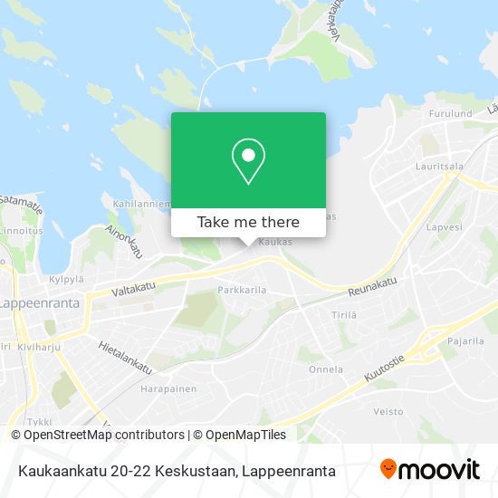 Kaukaankatu 20-22 Keskustaan map