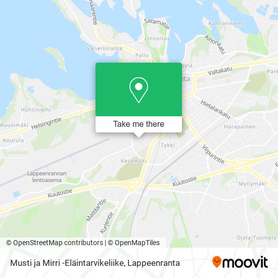 Musti ja Mirri -Eläintarvikeliike map