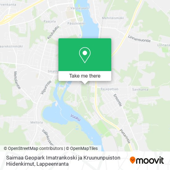 Saimaa Geopark Imatrankoski ja Kruununpuiston Hiidenkirnut map
