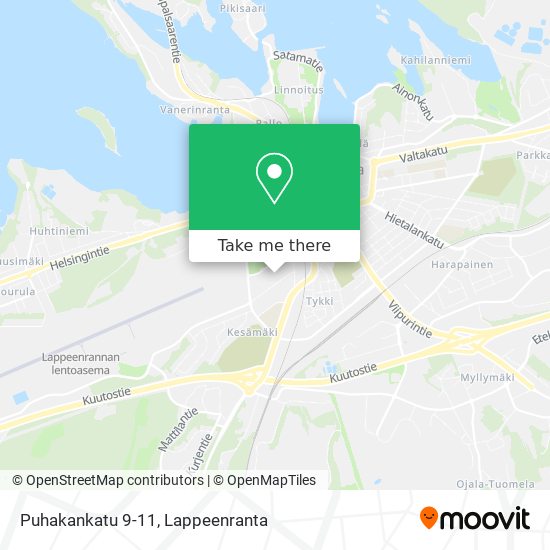 How to get to Puhakankatu 9-11 in Lappeenranta by Bus?