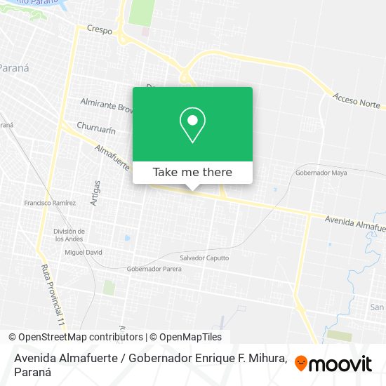 Avenida Almafuerte / Gobernador Enrique F. Mihura map