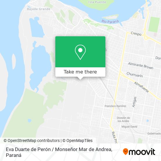 Eva Duarte de Perón / Monseñor Mar de Andrea map