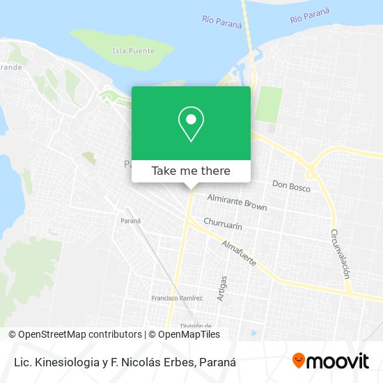 Mapa de Lic. Kinesiologia y F. Nicolás Erbes