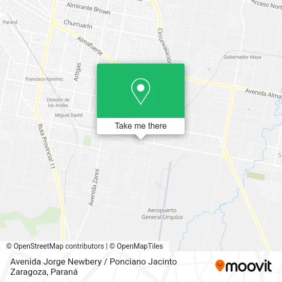 Mapa de Avenida Jorge Newbery / Ponciano Jacinto Zaragoza