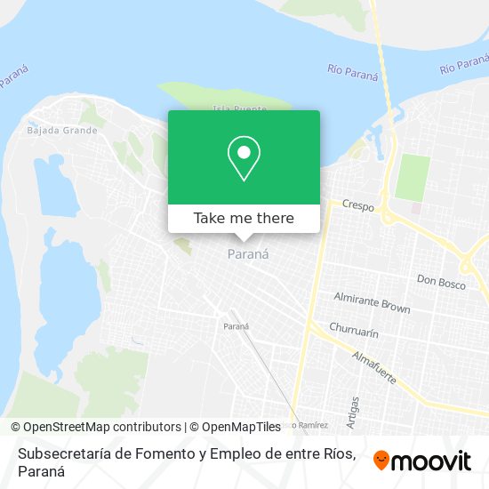 Subsecretaría de Fomento y Empleo de entre Ríos map