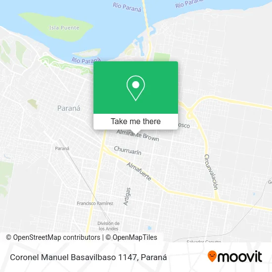Mapa de Coronel Manuel Basavilbaso 1147