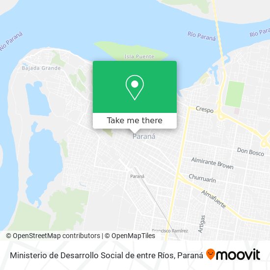 Ministerio de Desarrollo Social de entre Ríos map