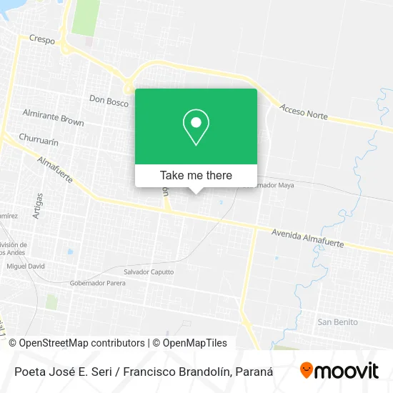 Mapa de Poeta José E. Seri / Francisco Brandolín