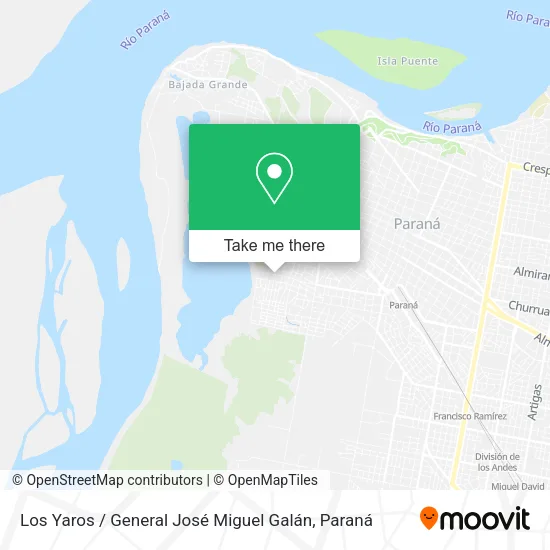 Los Yaros / General José Miguel Galán map