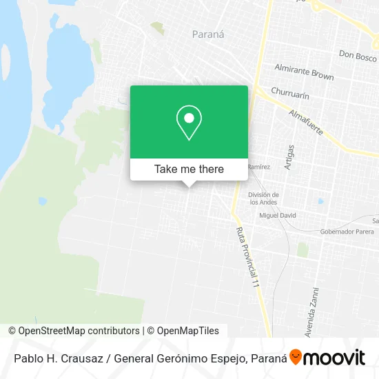 Pablo H. Crausaz / General Gerónimo Espejo map