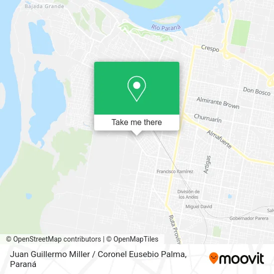 Juan Guillermo Miller / Coronel Eusebio Palma map