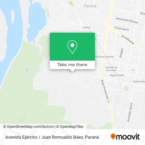 Mapa de Avenida Ejército / Juan Romualdo Báez