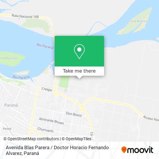 Avenida Blas Parera / Doctor Horacio Fernando Alvarez map