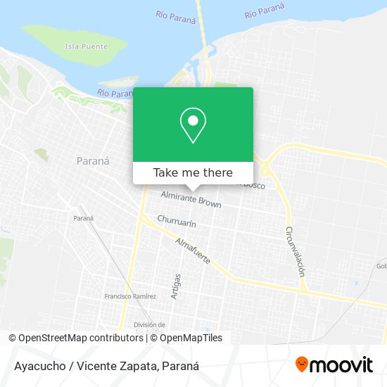 Ayacucho / Vicente Zapata map