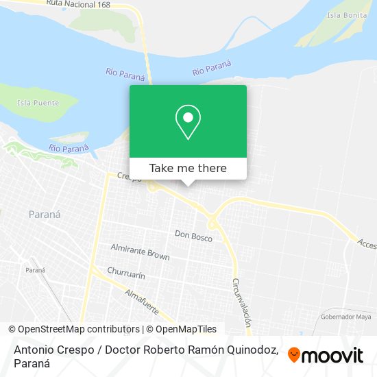 Mapa de Antonio Crespo / Doctor Roberto Ramón Quinodoz