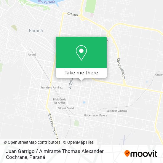 Juan Garrigo / Almirante Thomas Alexander Cochrane map