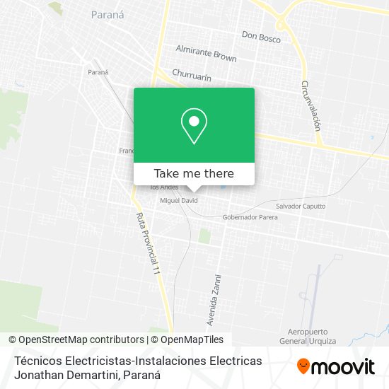 Técnicos Electricistas-Instalaciones Electricas Jonathan Demartini map