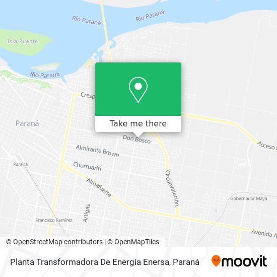 Mapa de Planta Transformadora De Energía Enersa