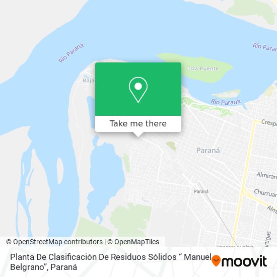 Planta De Clasificación De Residuos Sólidos “ Manuel Belgrano” map