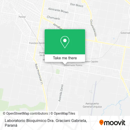 Mapa de Laboratorio Bioquímico Dra. Graciani Gabriela