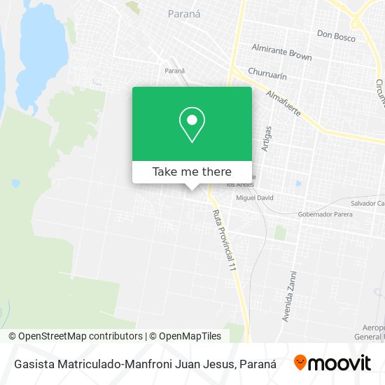 Mapa de Gasista Matriculado-Manfroni Juan Jesus