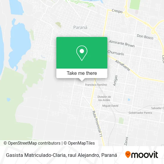 Mapa de Gasista Matriculado-Claria, raul Alejandro