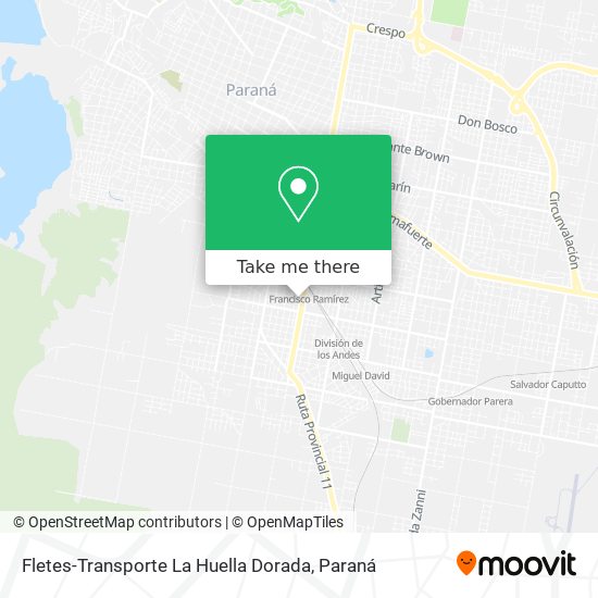 Fletes-Transporte La Huella Dorada map