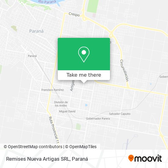 Remises Nueva Artigas SRL map