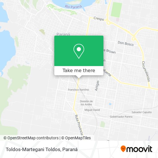 Toldos-Martegani Toldos map