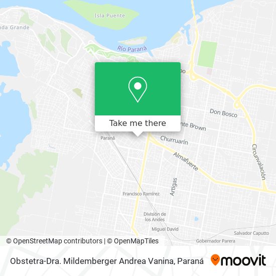 Mapa de Obstetra-Dra. Mildemberger Andrea Vanina