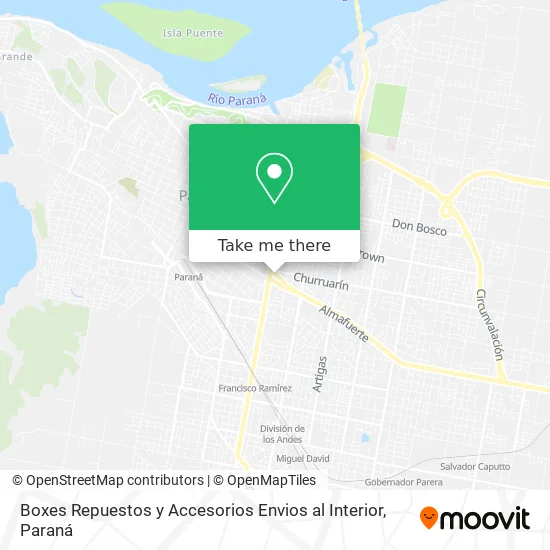 Boxes Repuestos y Accesorios Envios al Interior map