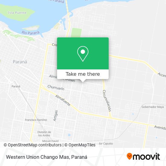 Western Union Chango Mas map