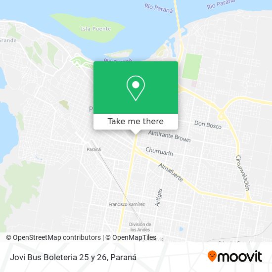 Jovi Bus Boleteria 25 y 26 map