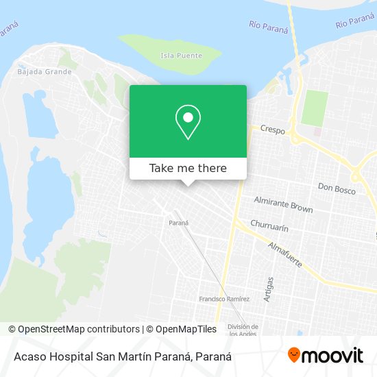 Acaso Hospital San Martín Paraná map