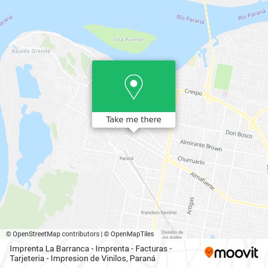 Mapa de Imprenta La Barranca - Imprenta - Facturas - Tarjeteria - Impresion de Vinilos