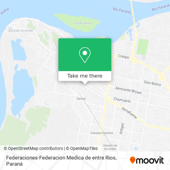 Federaciones-Federacion Medica de entre Rios map