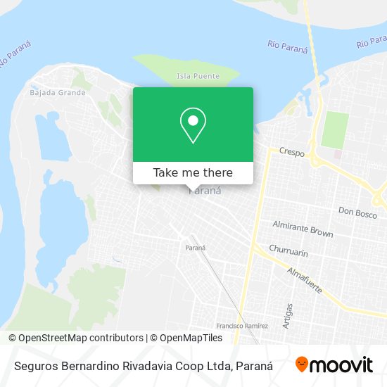 Mapa de Seguros Bernardino Rivadavia Coop Ltda