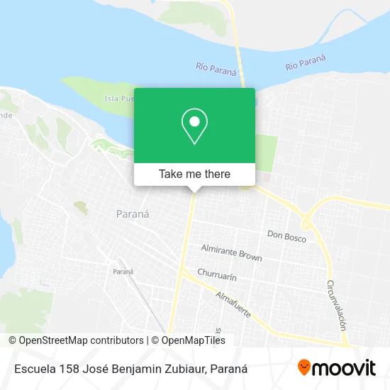 Mapa de Escuela 158 José Benjamin Zubiaur
