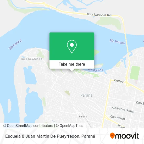 Mapa de Escuela 8 Juan Martín De Pueyrredon