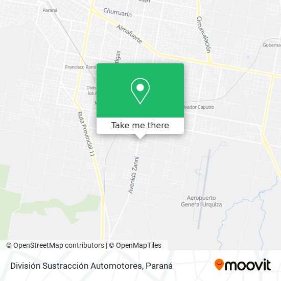 División Sustracción Automotores map