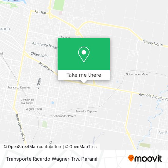 Transporte Ricardo Wagner-Trw map