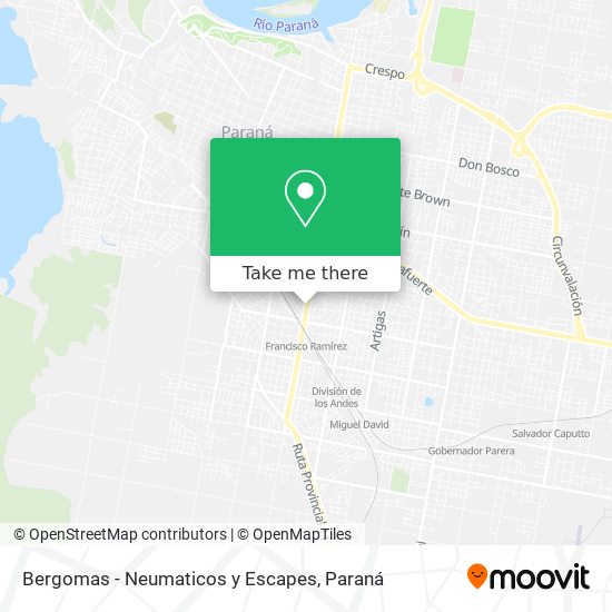 Mapa de Bergomas - Neumaticos y Escapes